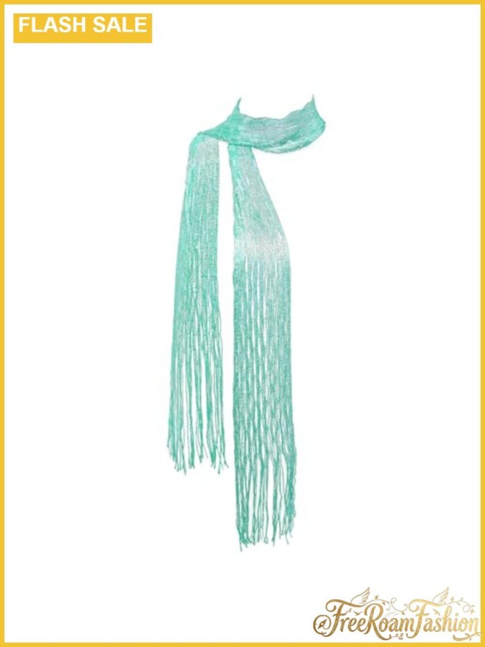 Sparkling Skinny Scarf Lightweight Polyester Fringe Openwork Women's Neck Scarf